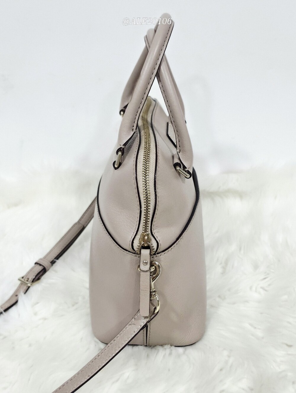 Kate Spade Nude Beige Blush Leather Satchel Crossbody Bag - Picture 7 of 17